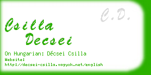 csilla decsei business card