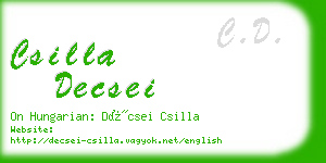 csilla decsei business card